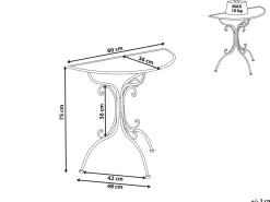 Tavolino Bistrot NURRA 80 cm 36 cm Metallo Grigio
