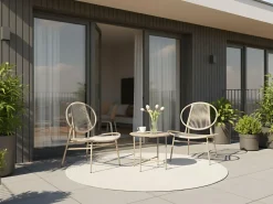 Tavolino Bistrot OVARO 50 cm 50 cm Metallo Beige