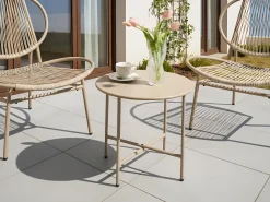 Tavolino Bistrot OVARO 50 cm 50 cm Metallo Beige