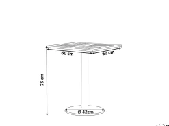 Tavolino Bistrot PALMI 60 cm 60 cm Simil legno Marrone
