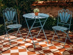 Tavolino Bistrot PAVIA 71 cm 71 cm Metallo Blu