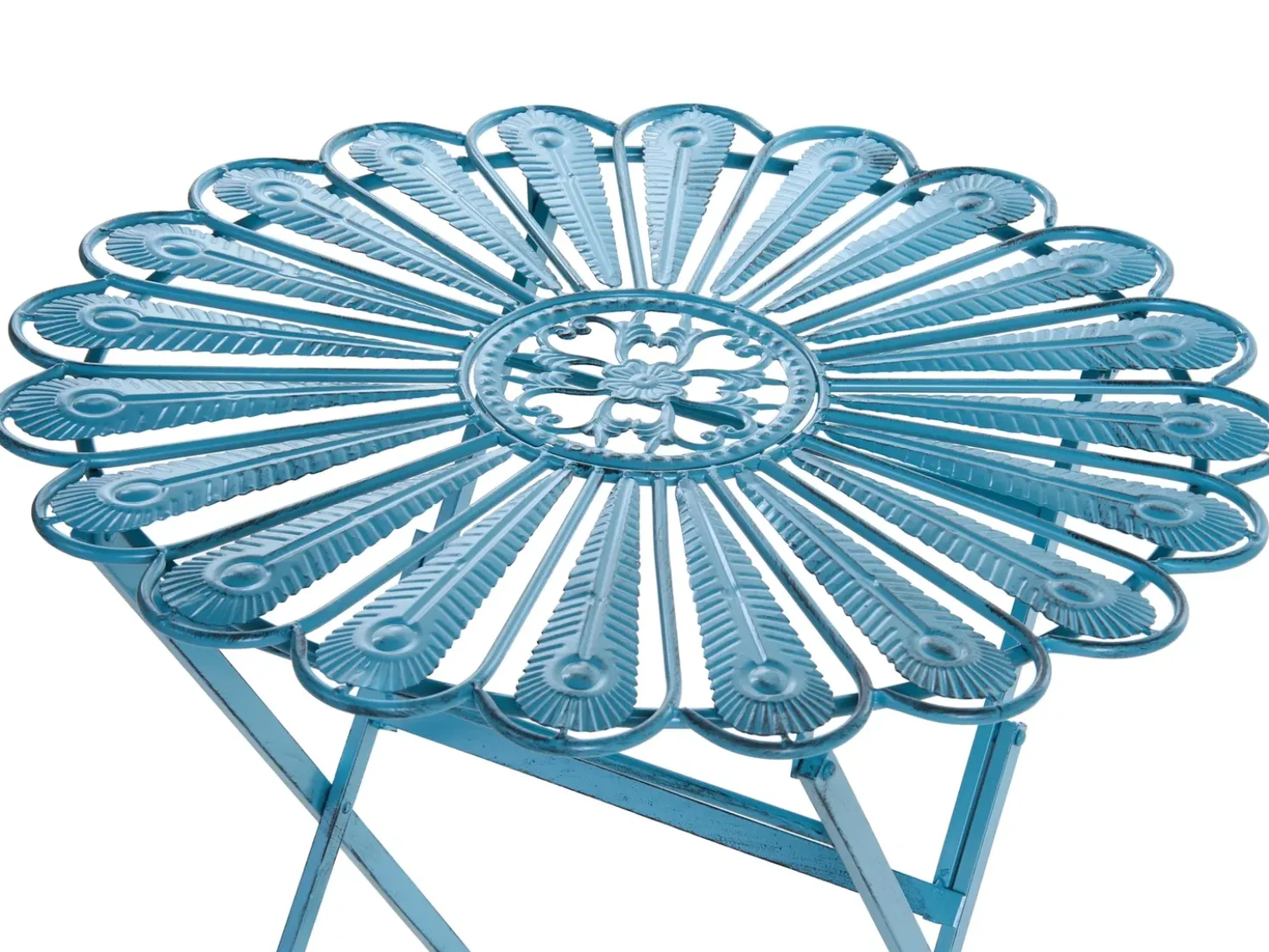 Tavolino Bistrot PAVIA 71 cm 71 cm Metallo Blu