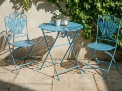 Tavolino Bistrot PAVIA 71 cm 71 cm Metallo Blu