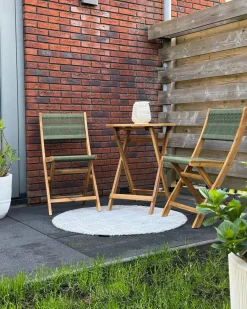Tavolino Bistrot PROSSEDI 60 cm 60 cm Legno d'acacia Marrone