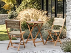 Tavolino Bistrot PROSSEDI 60 cm 60 cm Legno d'acacia Marrone