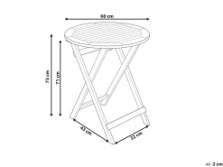 Tavolino Bistrot PROSSEDI 60 cm 60 cm Legno d'acacia Marrone
