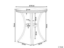 Tavolino Bistrot RIFREDDO 70 cm 70 cm Vetro temperato Blu