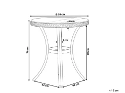 Tavolino Bistrot RIFREDDO 70 cm 70 cm Vetro temperato Nero