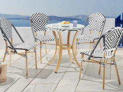 Tavolino Bistrot RIFREDDO 70 cm 70 cm Vetro temperato Nero