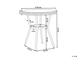 Tavolino Bistrot RIFREDDO 70 cm 70 cm Vetro temperato Grigio