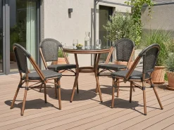 Tavolino Bistrot RIFREDDO 70 cm 70 cm Vetro temperato Grigio