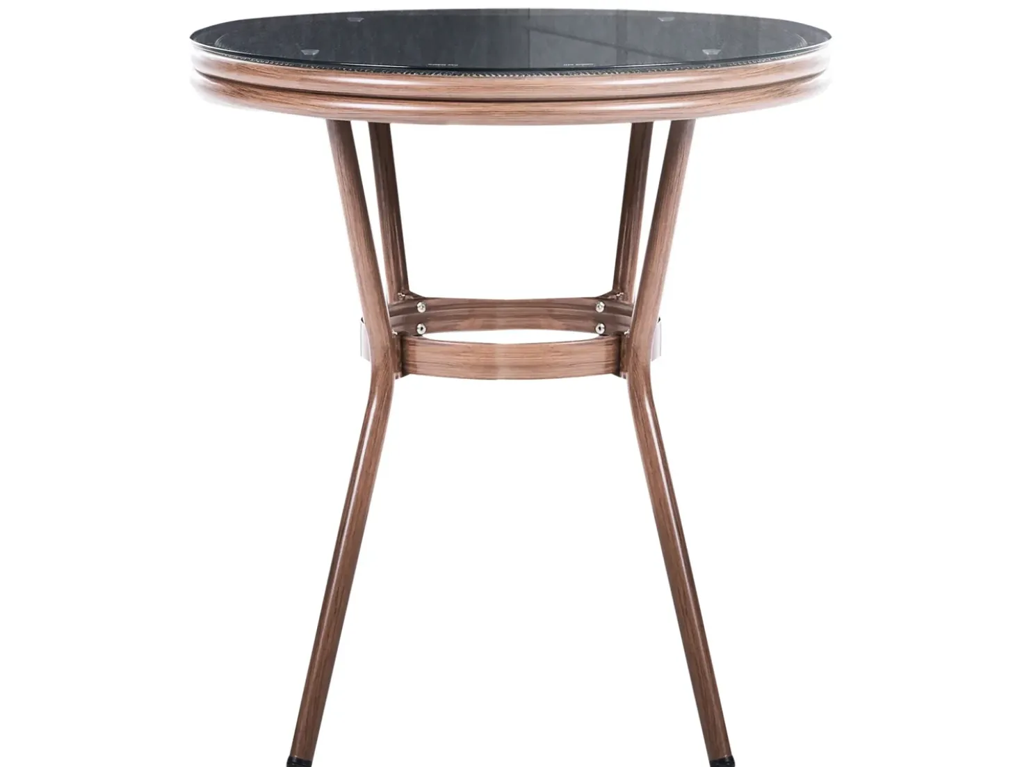Tavolino Bistrot RIFREDDO 70 cm 70 cm Vetro temperato Grigio