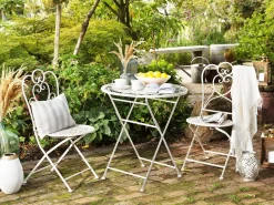 Tavolino Bistrot TRIESTE 70 cm 70 cm Metallo Beige chiaro