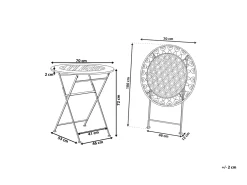 Tavolino Bistrot TRIESTE 70 cm 70 cm Metallo Beige chiaro