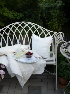 Tavolino Bistrot TRIESTE 70 cm 70 cm Metallo Beige chiaro