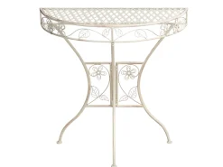 Tavolino Bistrot YAVIZA 80 cm 36 cm Metallo Beige chiaro