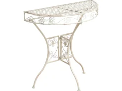 Tavolino Bistrot YAVIZA 80 cm 36 cm Metallo Beige chiaro