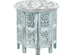 Tavolino BORAI Legno di mango Azzurro