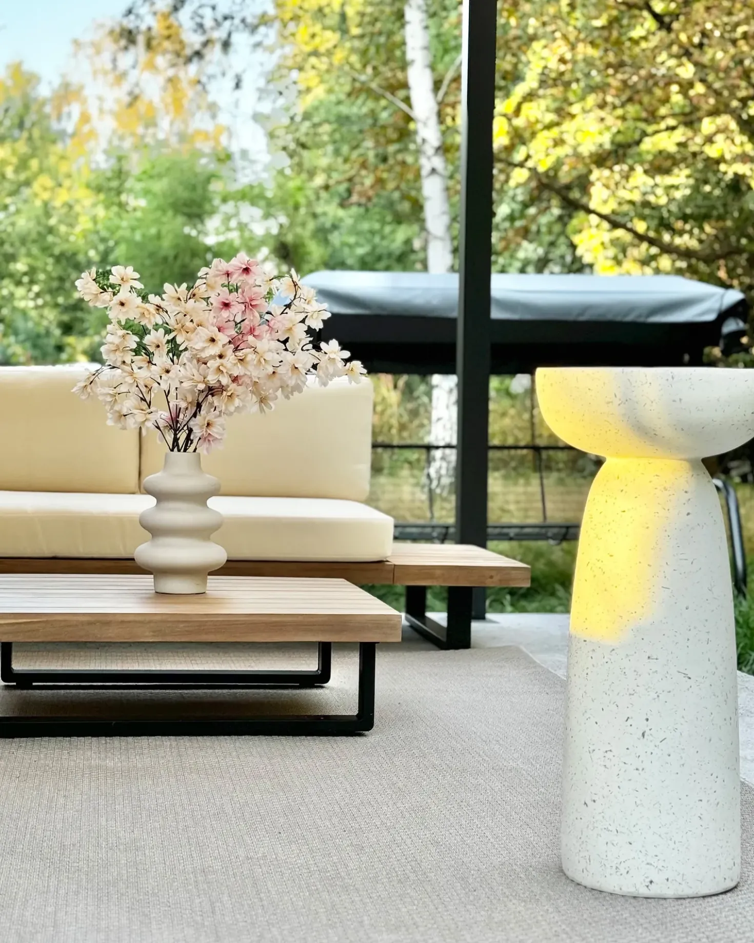 Tavolino CADINI 33 cm 33 cm Effetto terrazzo Terrazzo Bianco