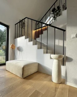 Tavolino CADINI 33 cm 33 cm Effetto terrazzo Terrazzo Bianco