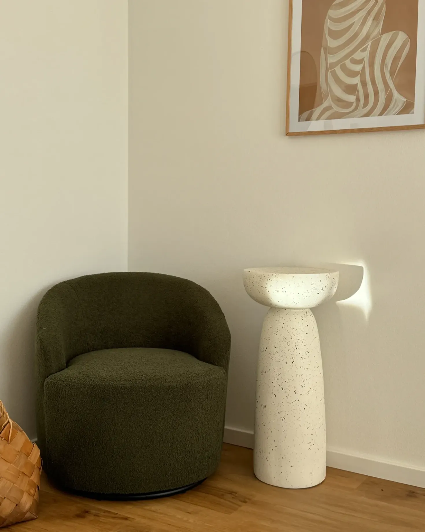 Tavolino CADINI 33 cm 33 cm Effetto terrazzo Terrazzo Bianco