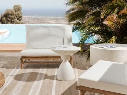 Tavolino CAFFI 50 cm 50 cm Terrazzo Bianco