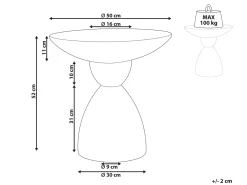 Tavolino CAFFI 50 cm 50 cm Terrazzo Bianco