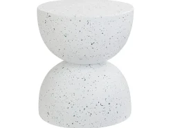 Tavolino CAORIA 40 cm 40 cm Effetto terrazzo Terrazzo Bianco
