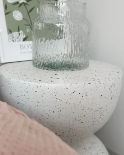 Tavolino CAORIA 40 cm 40 cm Effetto terrazzo Terrazzo Bianco