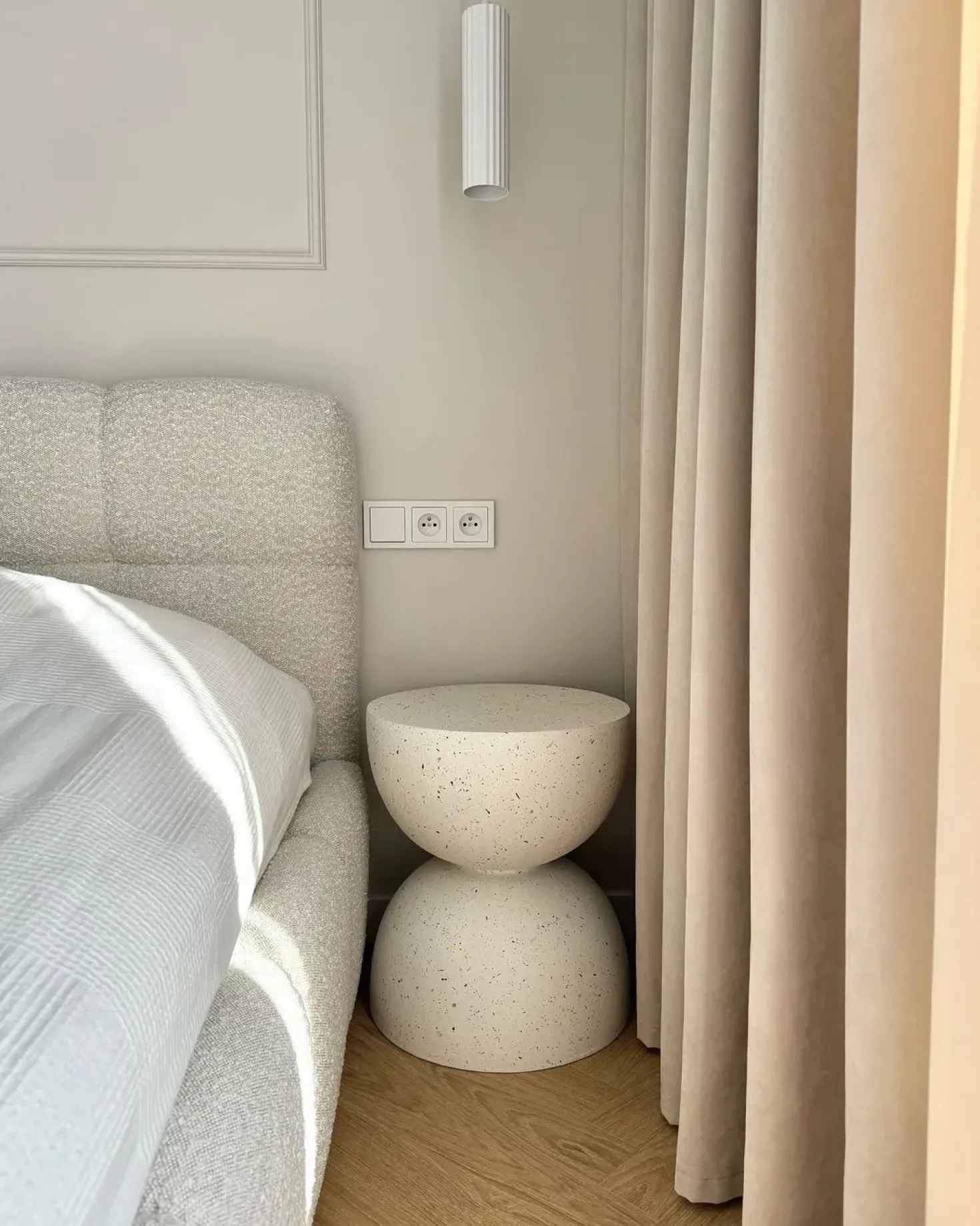Tavolino CAORIA 40 cm 40 cm Effetto terrazzo Terrazzo Bianco