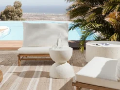 Tavolino CAORIA 40 cm 40 cm Effetto terrazzo Terrazzo Bianco