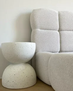 Tavolino CAORIA 40 cm 40 cm Effetto terrazzo Terrazzo Bianco