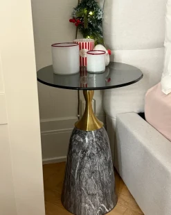 Tavolino CARTER Vetro temperato Marmo Grigio