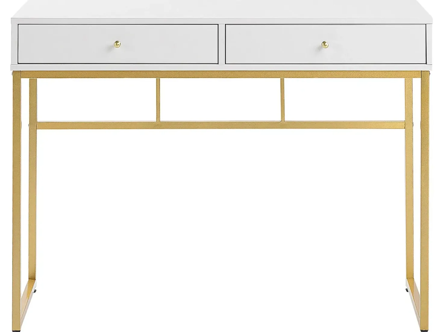 Tavolino consolle DAPHNE Bianco/Oro 100 cm 48 cm con Cassetti