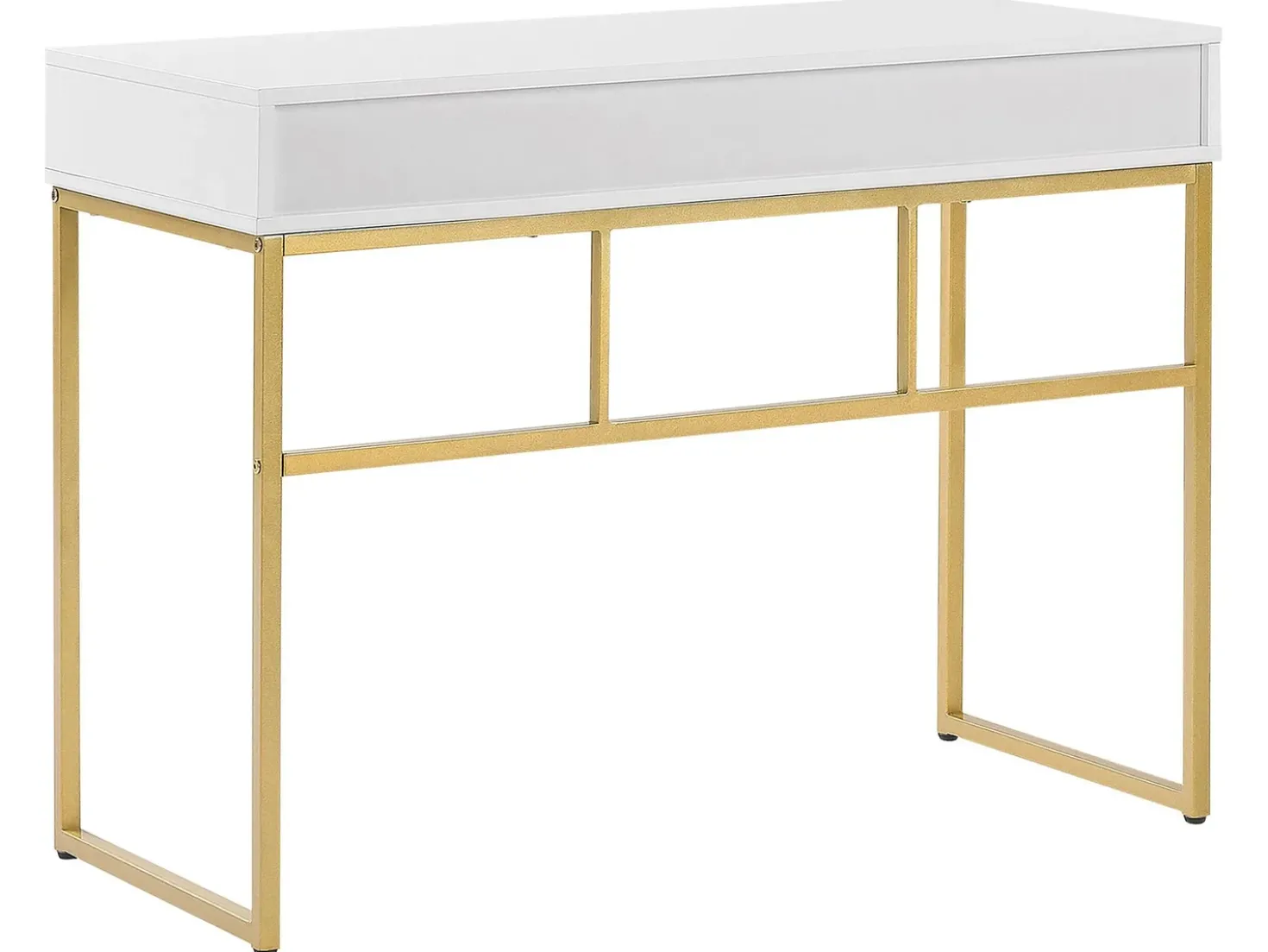 Tavolino consolle DAPHNE Bianco/Oro 100 cm 48 cm con Cassetti