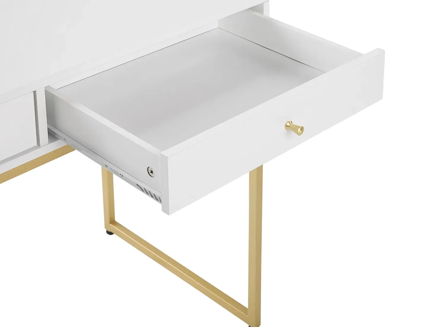 Tavolino consolle DAPHNE Bianco/Oro 100 cm 48 cm con Cassetti