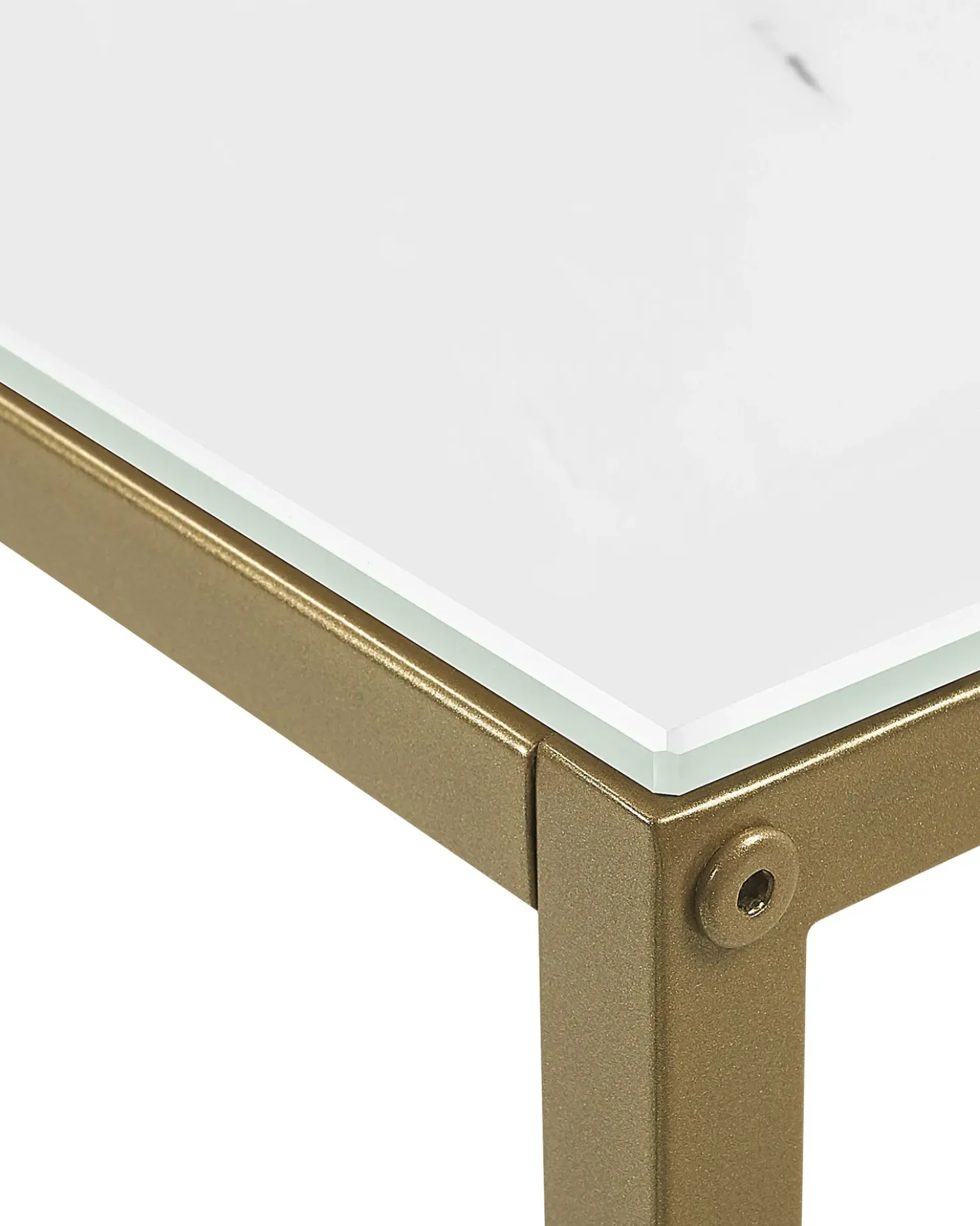 Tavolino consolle DELANO Vetro temperato Marmo/Oro