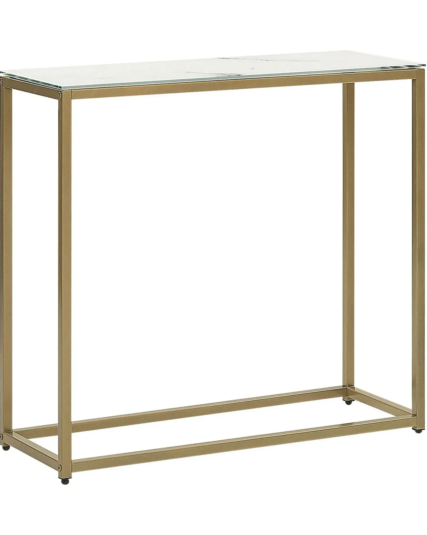 Tavolino consolle DELANO Vetro temperato Marmo/Oro