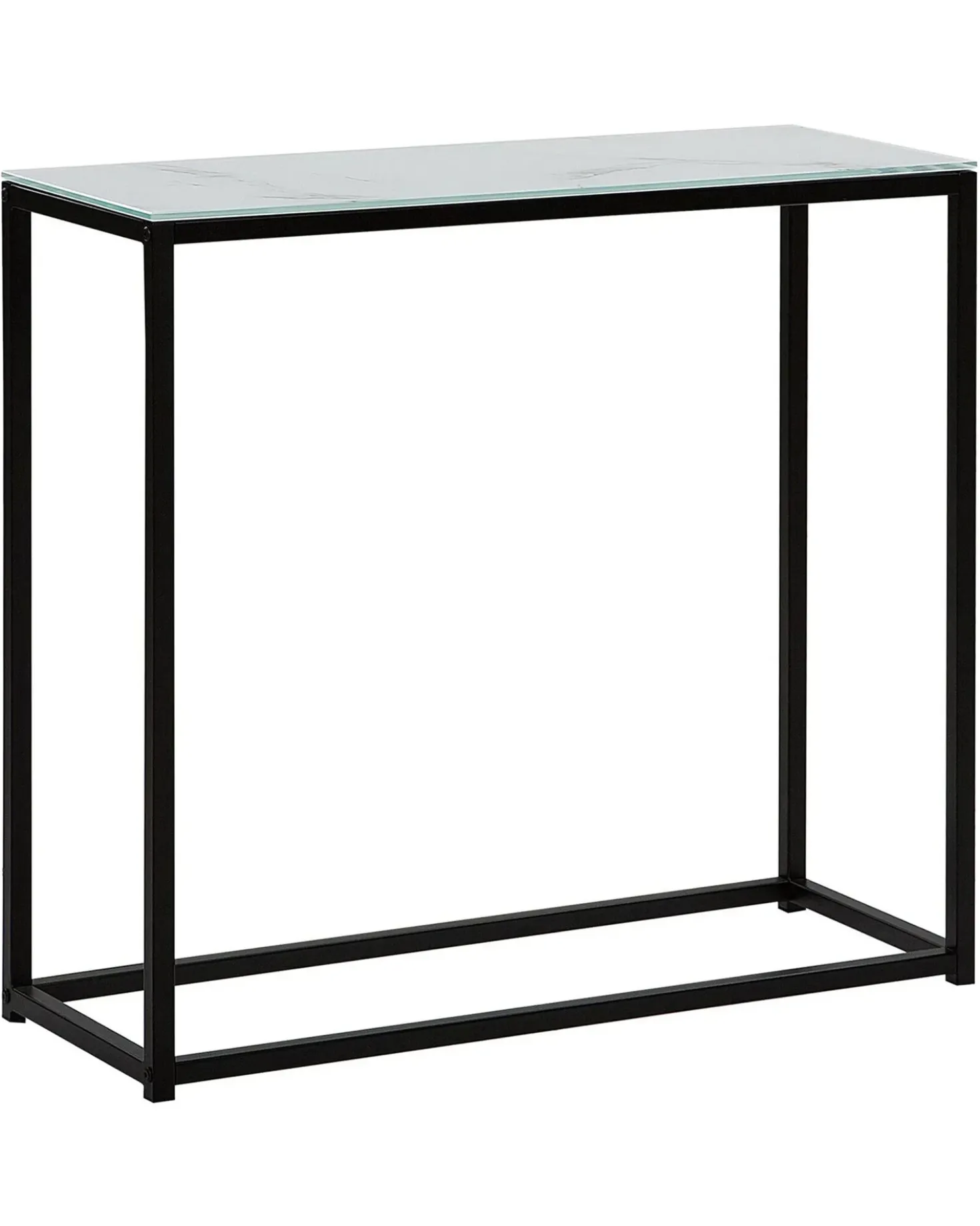 Tavolino consolle DELANO Vetro temperato Marmo/Nero