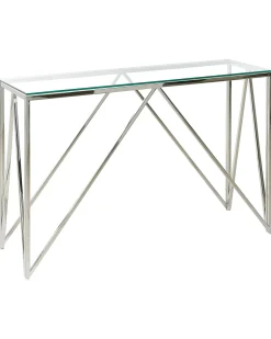 Tavolino consolle WESO Vetro temperato Argento
