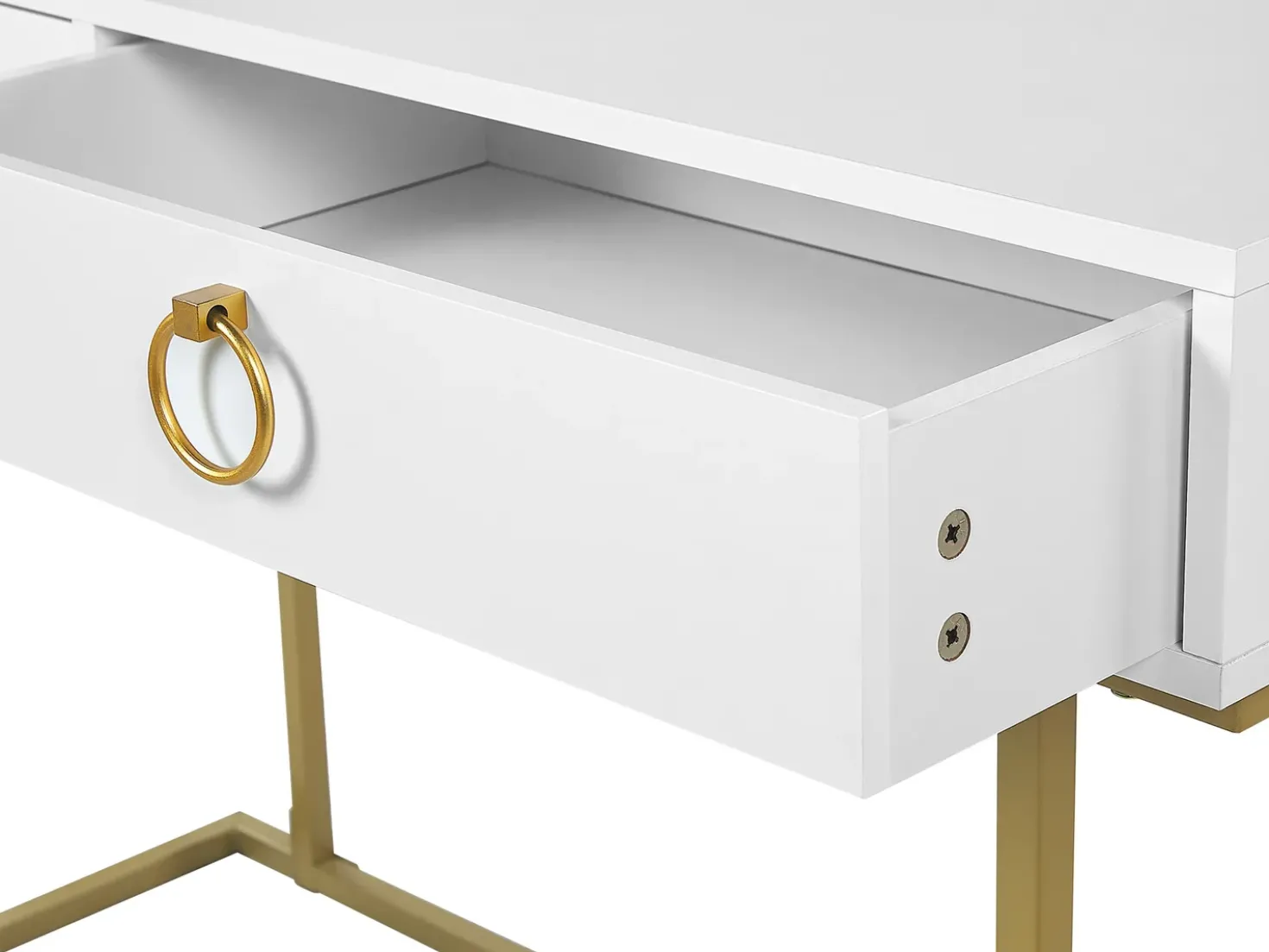 Tavolino consolle WESTPORT Bianco/Oro 115 cm 50 cm con Cassetti