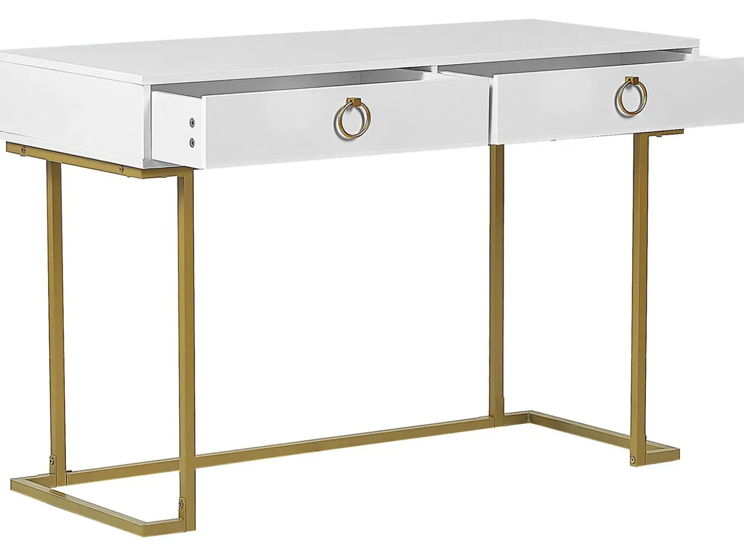 Tavolino consolle WESTPORT Bianco/Oro 115 cm 50 cm con Cassetti