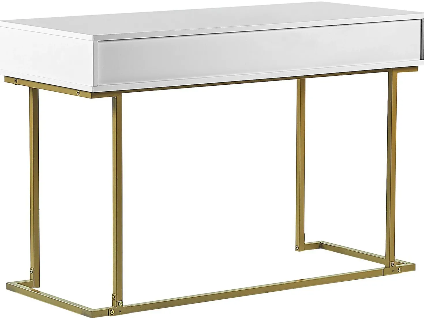 Tavolino consolle WESTPORT Bianco/Oro 115 cm 50 cm con Cassetti