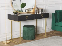 Tavolino consolle WESTPORT Nero/Oro 115 cm 50 cm con Cassetti