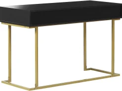 Tavolino consolle WESTPORT Nero/Oro 115 cm 50 cm con Cassetti