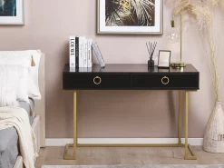 Tavolino consolle WESTPORT Nero/Oro 115 cm 50 cm con Cassetti