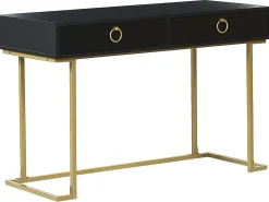 Tavolino consolle WESTPORT Nero/Oro 115 cm 50 cm con Cassetti