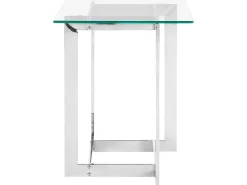 Tavolino CRYSTAL Vetro temperato Argento