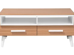 Tavolino da caffè ALLOA Marrone chiaro/Bianco con contenitore