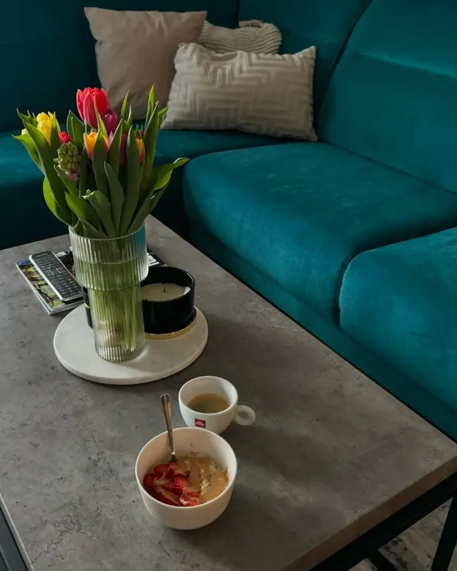 Tavolino da caffè ALTOS Grigio effetto cemento